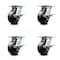 Service Caster 5 Inch Heavy Duty Polyolefin Caster Set with Ball Bearings and Brakes SCC SCC-35S520-POB-SLB-4 - alternate 1